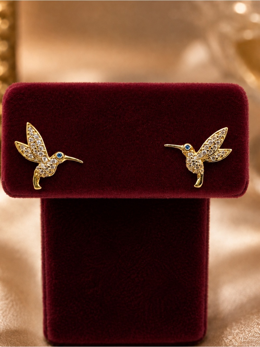18k Hummingbird Studs